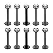 ZS 10Pcs/Set Lip Labret Rings Piercing Zircon Monroe Medusa Piercing Helix Conch Cartilage Piercing Earrings