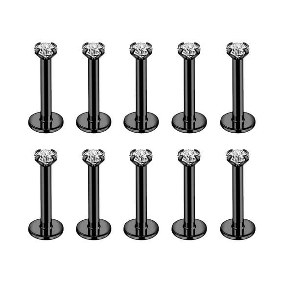 ZS 10Pcs/Set Lip Labret Rings Piercing Zircon Monroe Medusa Piercing Helix Conch Cartilage Piercing Earrings