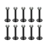 ZS 10Pcs/Set Lip Labret Rings Piercing Zircon Monroe Medusa Piercing Helix Conch Cartilage Piercing Earrings
