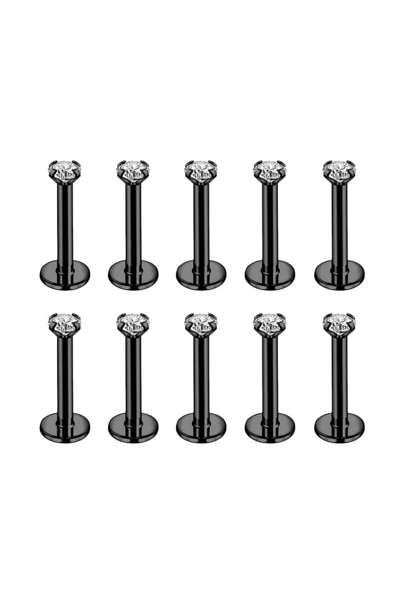 10Pcs/Set Lip Labret Rings Piercing Zircon Monroe Medusa Piercing Helix Conch Cartilage Piercing Earrings