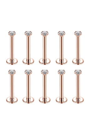 10Pcs/Set Lip Labret Rings Piercing Zircon Monroe Medusa Piercing Helix Conch Cartilage Piercing Earrings
