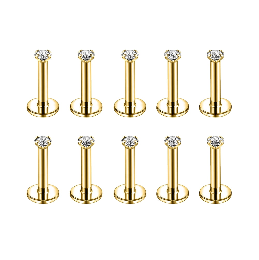 9 Stück Labret Piercings 16G Edelstahl - Totenkopf Halloween Lippenpiercing Schmuck