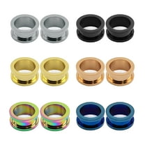 ZS 12Pcs/Set Ear Plug Screw Fit Flesh Tunnels Ear Gauges Stainless Steel Ear Stretchers Jewelry