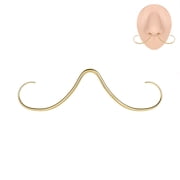ZS 14G/16G Stainless Steel Mustache Shaped Nose Septum Ring Curved Nose Piercing Body Jewelry