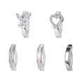 thumbnail image 1 of ZS 14G 5Pcs Zirconia Reverse Curved Belly Rings Simple Navel Rings Heart Butterfly Belly Button Ring, 1 of 7