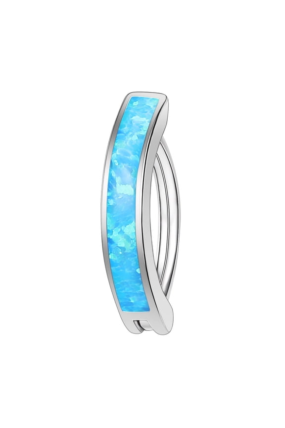 14G 925 Sterling Silver Reverse Curved Belly Rings Opal Navel Piercing Simple Belly Button Ring