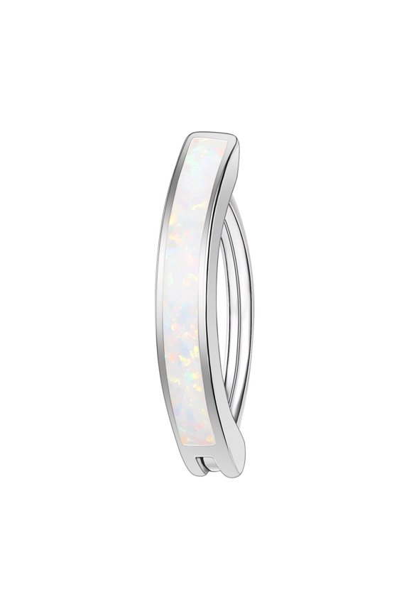 14G 925 Sterling Silver Reverse Curved Belly Rings Opal Navel Piercing Simple Belly Button Ring