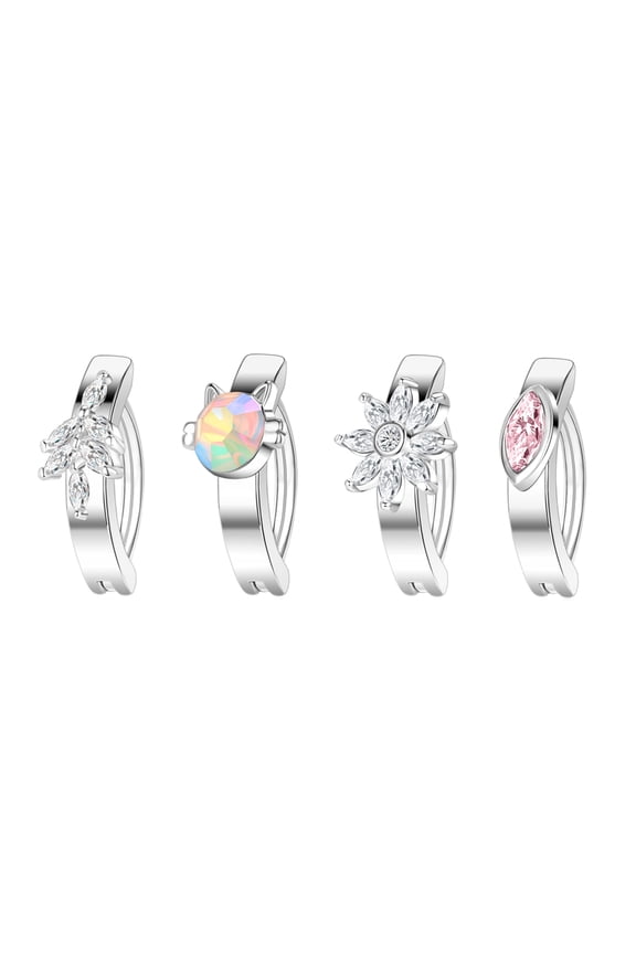 14G Zirconia Belly Rings Piercing Copper Alloy Navel Rings Cat Water Drop Belly Navel Button Ring