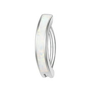 ZS 16G 925 Sterling Silver Reverse Curved Belly Rings Opal Navel Piercing Simple Belly Button Ring