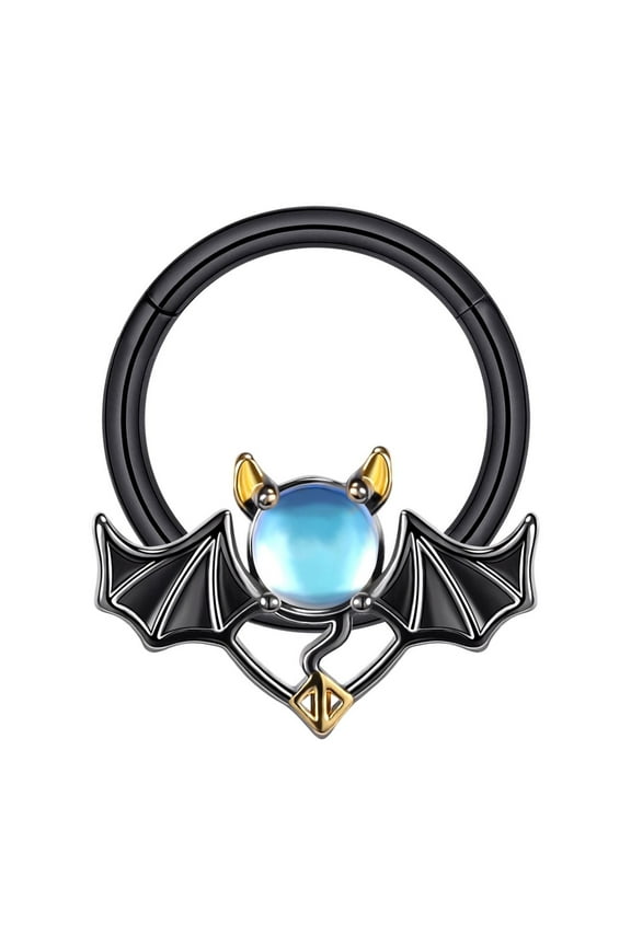 16G Demon Stone Nose Septum Clicker Bat Cartilage Helix Piercing Earring