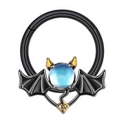 ZS 16G Demon Stone Nose Septum Clicker Bat Cartilage Helix Piercing Earring