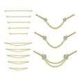 thumbnail image 1 of ZS 16Pcs/Set Nose Chain Piercing Across Nose Stud Claw Cubic Zirconia Nose Bone/L Shaped/Corkscrew Nose Rings, 1 of 3