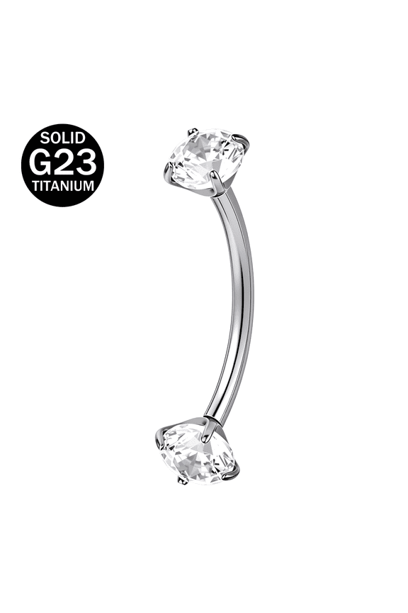 1PC Titanium Curved Zirconia Curved Navel Rings,for Eyebrow Labret Tongue Cartilage Nipple Piercing