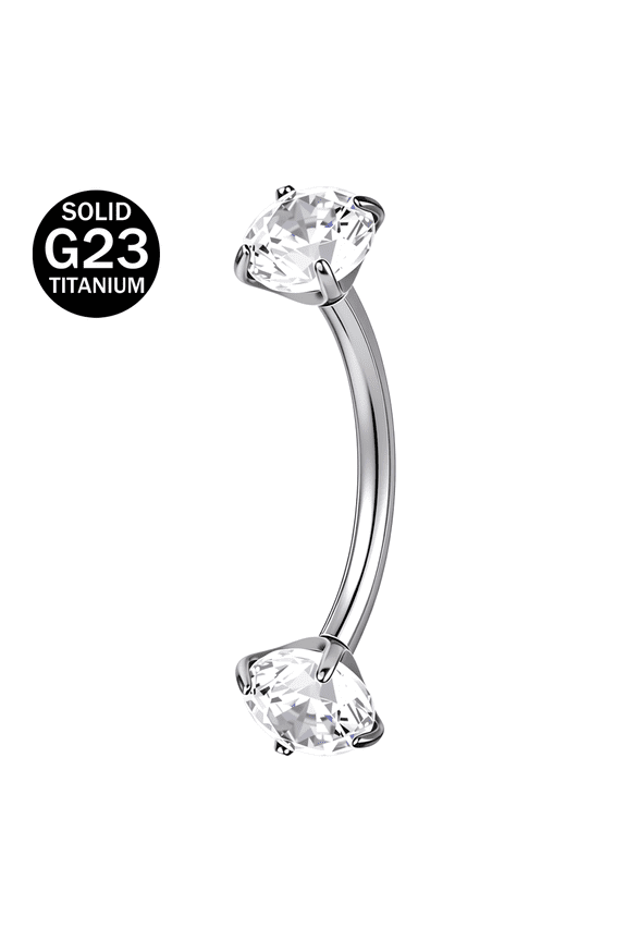 1PC Titanium Curved Zirconia Curved Navel Rings,for Eyebrow Labret Tongue Cartilage Nipple Piercing