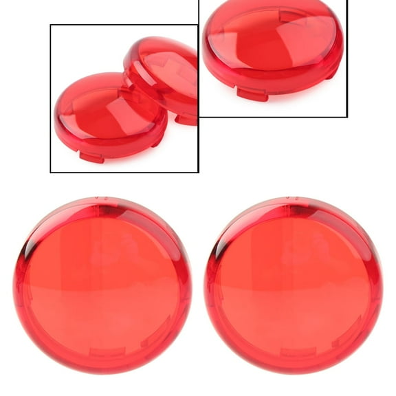 ZS 2" Turn Signal Light Lens Red Cover Guard for Harley Touring Softail Dyna 2PCS