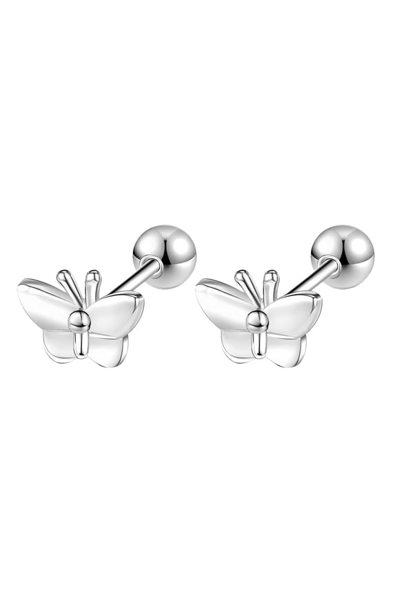 20G 1 Pair Butterfly Stud Earring Cute Cartilage Conch Helix Piercing Silver Color Ear Piercing Jewelry