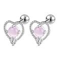 thumbnail image 1 of ZS 20G 1 Pair Heart Stud Earring Cute Cartilage Conch Helix Piercing Silver Color Ear Piercing Jewelry, 1 of 5