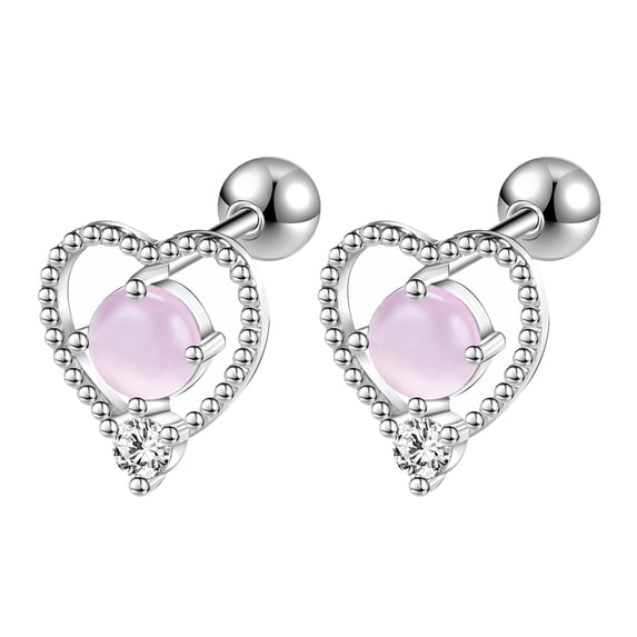 ZS 20G 1 Pair Heart Stud Earring Cute Cartilage Conch Helix Piercing Silver Color Ear Piercing Jewelry