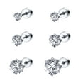 thumbnail image 1 of ZS 20G 6Pcs CZ Ear Stud Earring Basic Style Cartilage Conch Helix Piercing Crystal Ear Piercing, 1 of 5