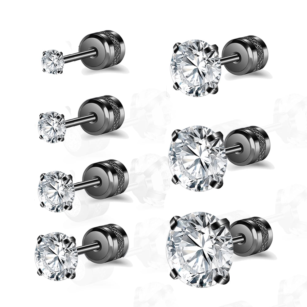 Basic Cartilage Piercing ZS 20G 7Pcs CZ Ear Stud Earring Basic Style Cartilage Conch Helix ...
