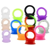 ZS 24Pcs Double Flared Ear Plug Tunnel Soft Silicone Ear Gauges Ear Stretchers Jewelry