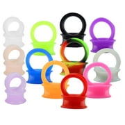 ZS 24Pcs/Set Double Flared Ear Plug Tunnel Soft Silicone Ear Gauges Multicolor Ear Stretchers Jewelry