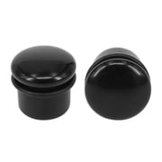 ZS 2Pcs Black Single Flared Ear Plug Tunnel Natural Stone Ear Gauges Mushroom Shape Ear Stretchers Jewelry with Silicone O-Ring