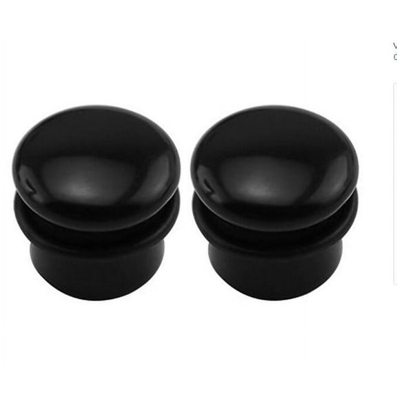ZS 2Pcs Black Single Flared Ear Plug Tunnel Natural Stone Ear Gauges Mushroom Shape Ear Stretchers Jewelry with Silicone O-Ring