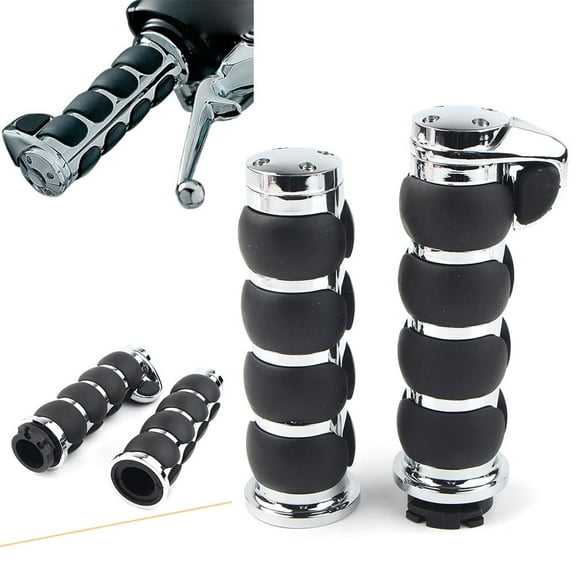 ZS 1" Motorcycle Handlebar Hand Grips & Throttle For Harley Touring Road King Glide