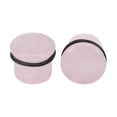 thumbnail image 1 of ZS 2Pcs Pink Single Flared Ear Plug Tunnel Natural Stone Ear Gauges Mushroom Shape Ear Stretchers Jewelry with Silicone O-Ring, 1 of 4