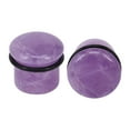 thumbnail image 1 of ZS 2Pcs Purple Single Flared Ear Plug Tunnel Natural Stone Ear Gauges Mushroom Shape Ear Stretchers Jewelry with Silicone O-Ring, 1 of 4