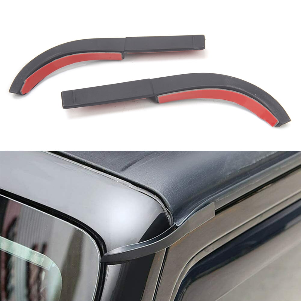 2 Pcs ABS Black Water Rain Gutter Extension For Jeep Wrangler JK 2007