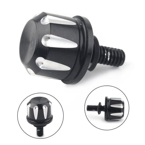 ZS 4pcs Black Motorbike 1/4''-20 Rear Fender Seat Screw Bolt Cushion Accessories Bolts for Harley Touring Dyna XL FLHT 1996-up