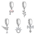 thumbnail image 1 of ZS 5-6Pcs 20G Stainless Steel Nose Rings Set,Hinged Clicker Cubic Zirconia Dangle Earrings,Nostril Piercing Body Jewelry, 1 of 9