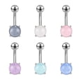 thumbnail image 1 of ZS 6 Pcs 14G Acrylic Belly Button Rings Sequins Navel Piercing Banana Barbell Belly Ring, 1 of 5