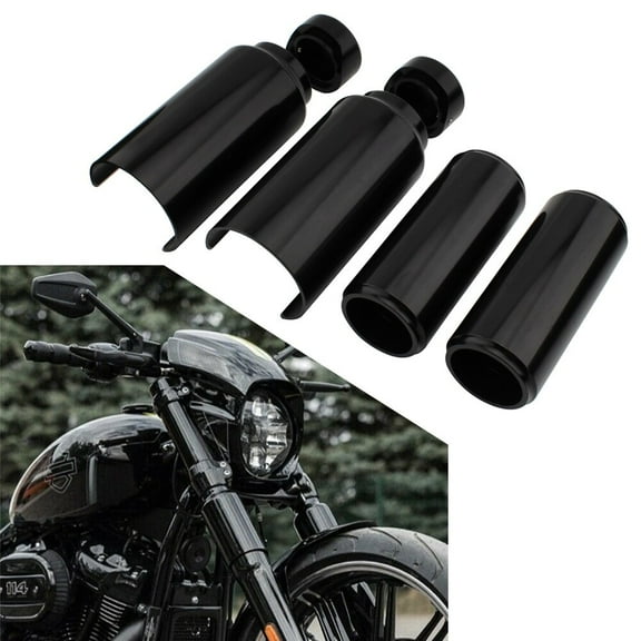 ZS 6Pcs Fork Cover Set For Harley-Davidson Softail Breakout FXBR FXBRS 2018-2022 Glossy Black