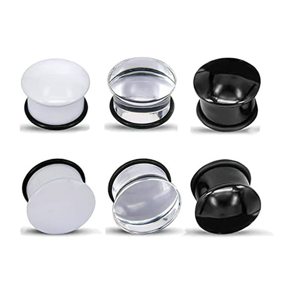 ZS 6Pcs/Set Single Flared Ear Plug Tunnel Acrylic Ear Gauges Mushroom Shaped Ear Stretchers Jewelry