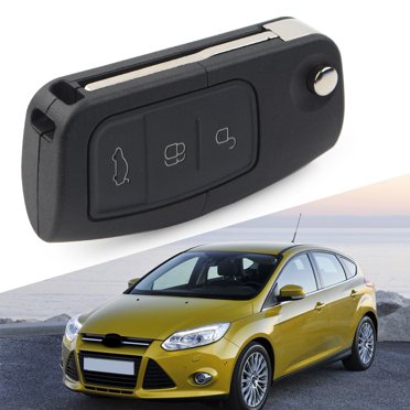 Glossy Black 3-Button Flip Key Fob Case Cover For Ford Fiesta, Mondeo, Focus