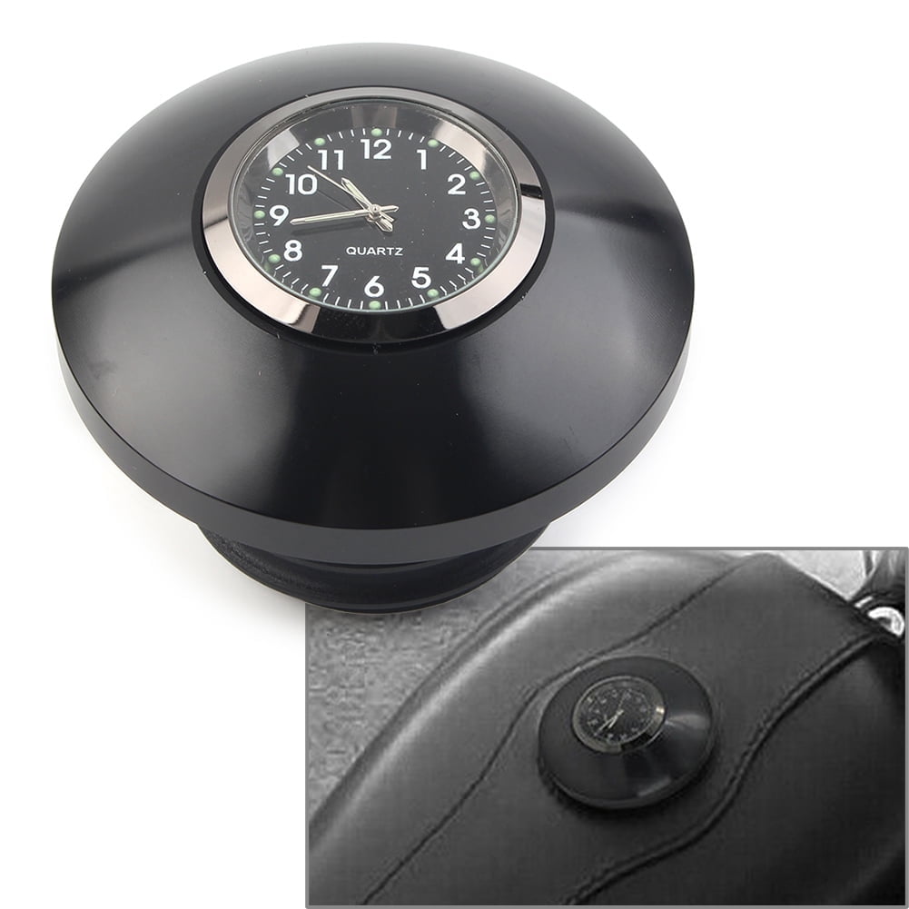 Instruments Motorcycle Tank ZS Black Motorbike Fuel Gas Tank Oil Cap Cover With Watch For Harley ...