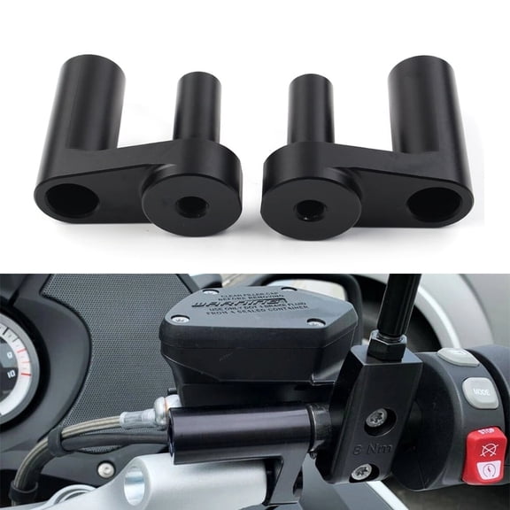 ZS Black Motorcycle  Handlebar Risers Kit 1.625" Back Move Mount Clamps For BMW R1200RT R1250RT