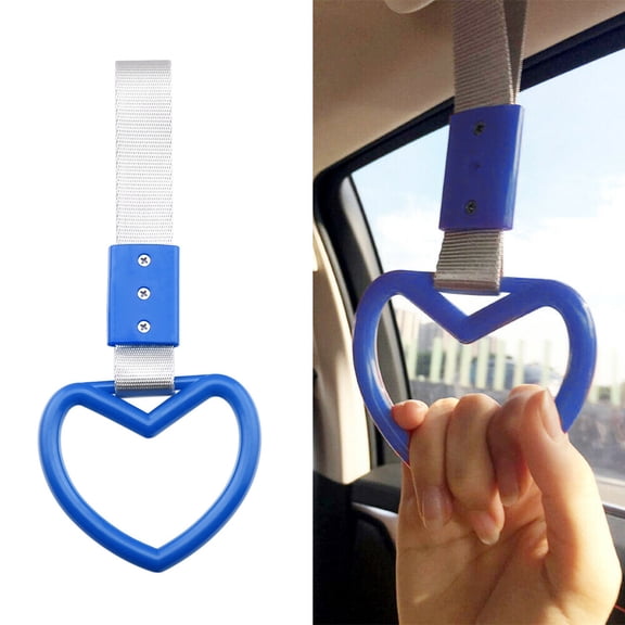 ZS Blue Heart JDM Tsurikawa Ring Train Bus Handle Hand Strap Drift Charm Tools