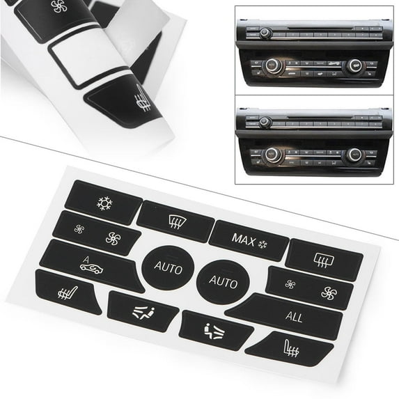 ZS Car Climate Control Button Sticker Decal Replacement Set For BMW 5 Series 2009 2010 2011 2012 2013 2014 2015