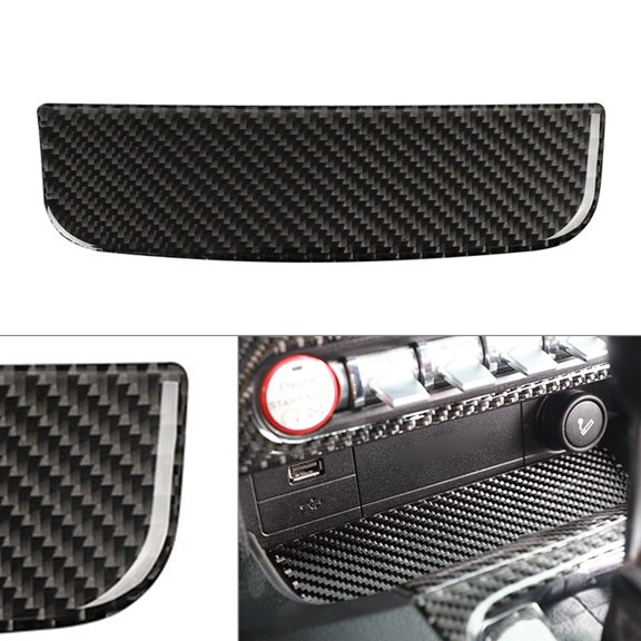 ZS Car Interior Storage Box Trim Cover For Ford Mustang 2015-2019 Carbon Fiber Color