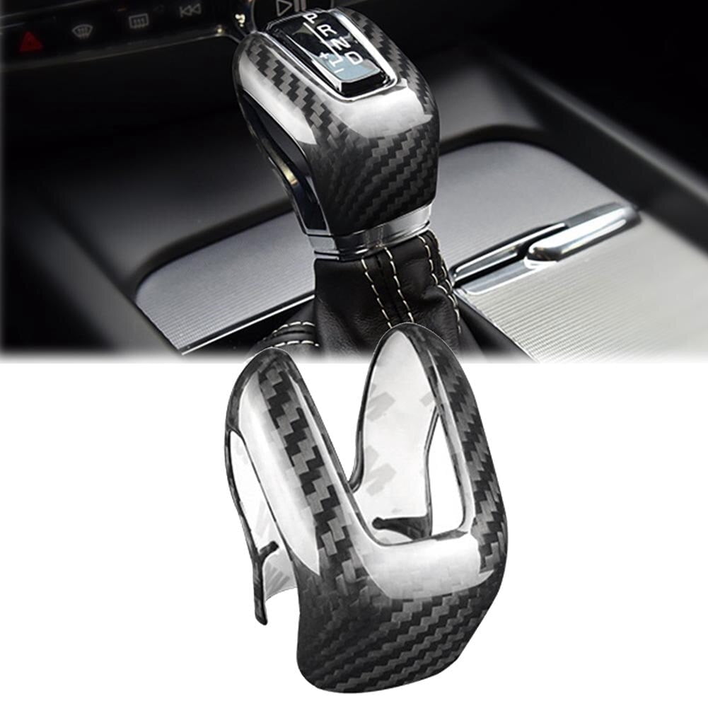 ZS Carbon Fiber Car Gear Shift Knob Cover For Volvo XC60 XC90 S60 S90 V60 V90 Black
