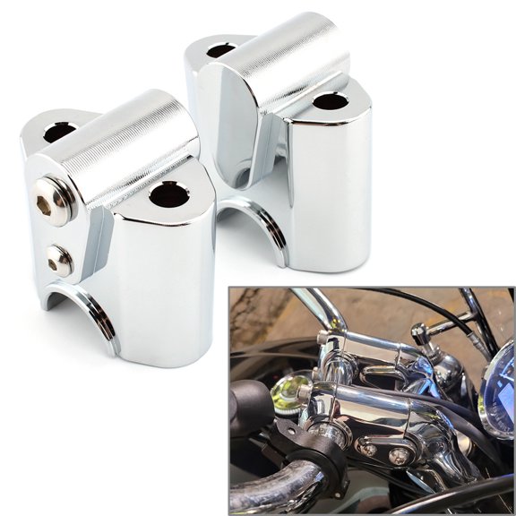 ZS Chrome Aluminum Handlebar Risers Handle Bar Lift Clamp Adapters for For BMW R 18