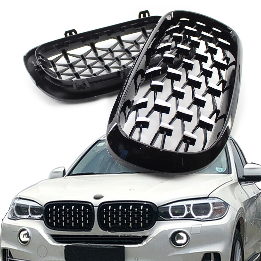 ZS For BMW X5 F15 F85 2014-2016 Car Front Grille Chrome Black Diamond ...