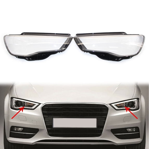 ZS Headlight Lens Cover Auto Shell Clear Lens Lampshade for Audi A3 2013-2016 2PCS