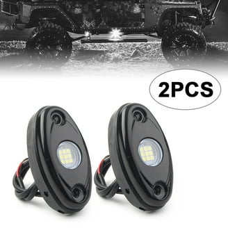 4-Pod Aluminum LED Underbody Rock Lights - 6500K Pure White IP67 Waterproof, With Rubber Mounts For Trucks SUVs ATV UTV Boats & Off-Road Vehicles