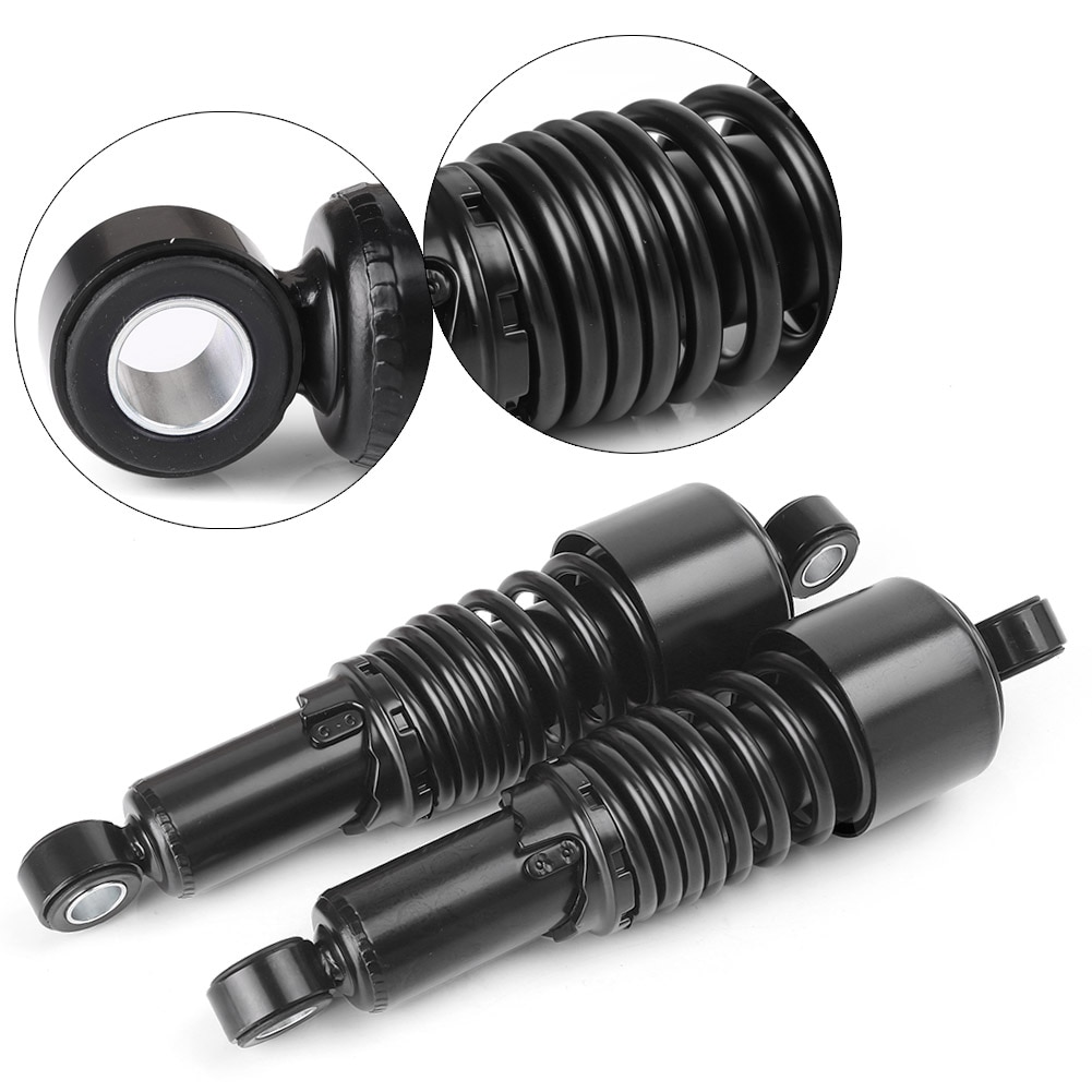 OUMURS 10.5" Adjustable Rear Shock Absorbers For Harley Touring, Dyna & Sportster – Glossy Black, Set Of 2