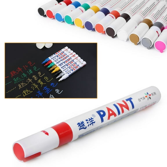 ZS Pink Waterproof Car Tyre Tire Tread Rubber Metal Permanent Paint Marker Pen Stationary Painting Pens